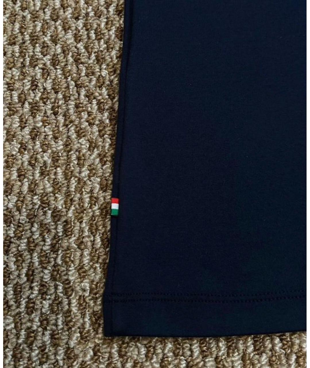 STEFANO RICCI Темно-синяя хлопковая футболка, фото 8