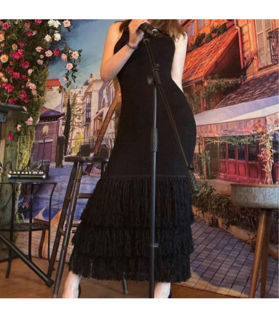 12 STOREEZ Черное льняное повседневное платье, фото 3