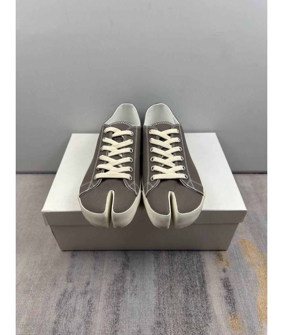 MAISON MARGIELA Коричневые текстильные низкие кроссовки / кеды, фото 3