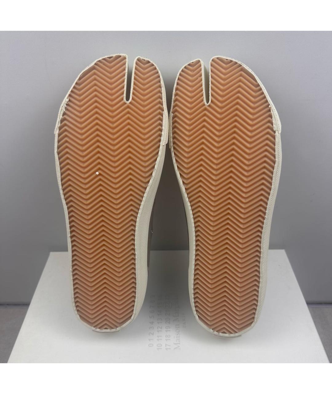 MAISON MARGIELA Коричневые текстильные низкие кроссовки / кеды, фото 5