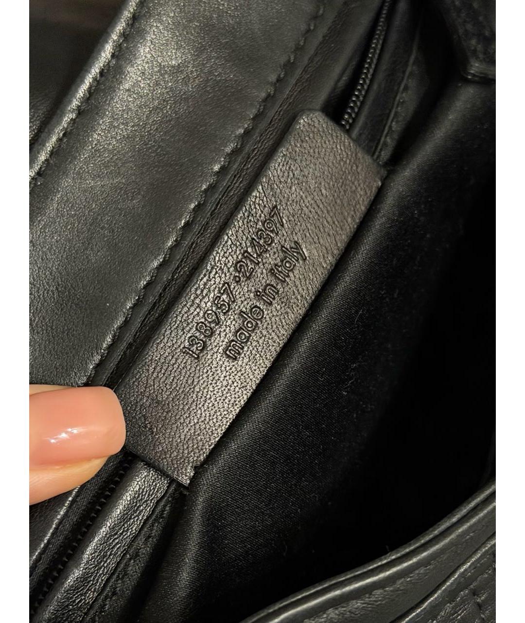 SAINT LAURENT Черная кожаная сумка через плечо, фото 5