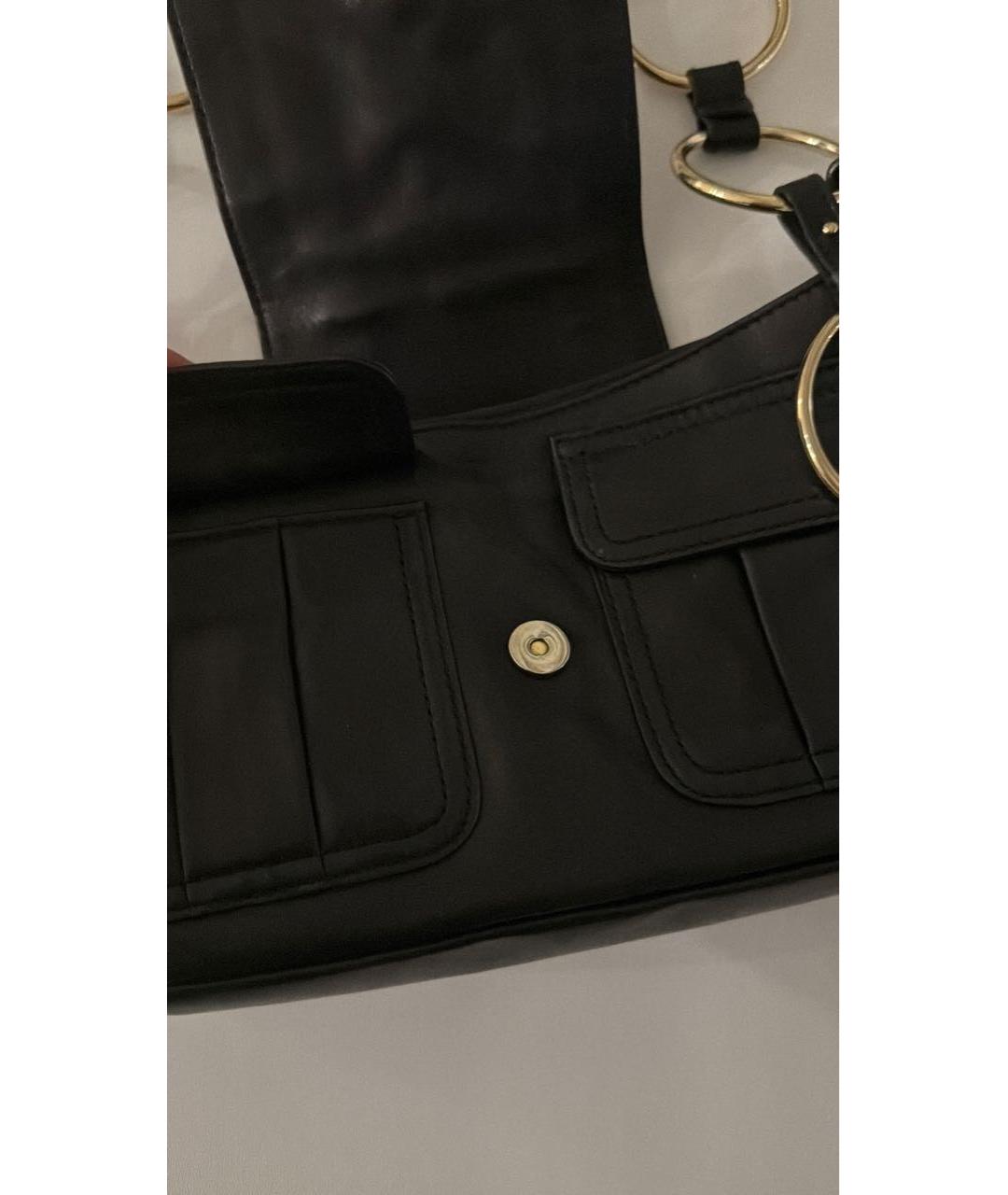 SAINT LAURENT Черная кожаная сумка через плечо, фото 3
