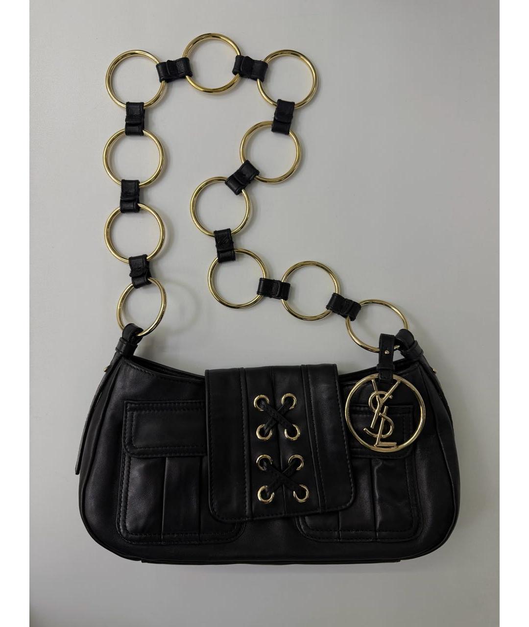SAINT LAURENT Черная кожаная сумка через плечо, фото 8