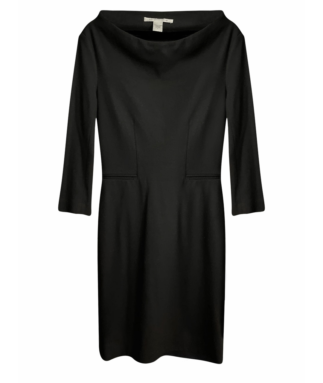 DIANE VON FURSTENBERG Черное шерстяное повседневное платье, фото 1