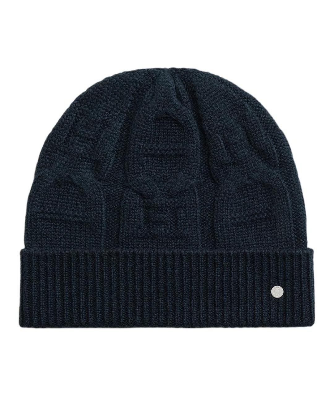 HERMES Темно-синяя кашемировая шапка, фото 2