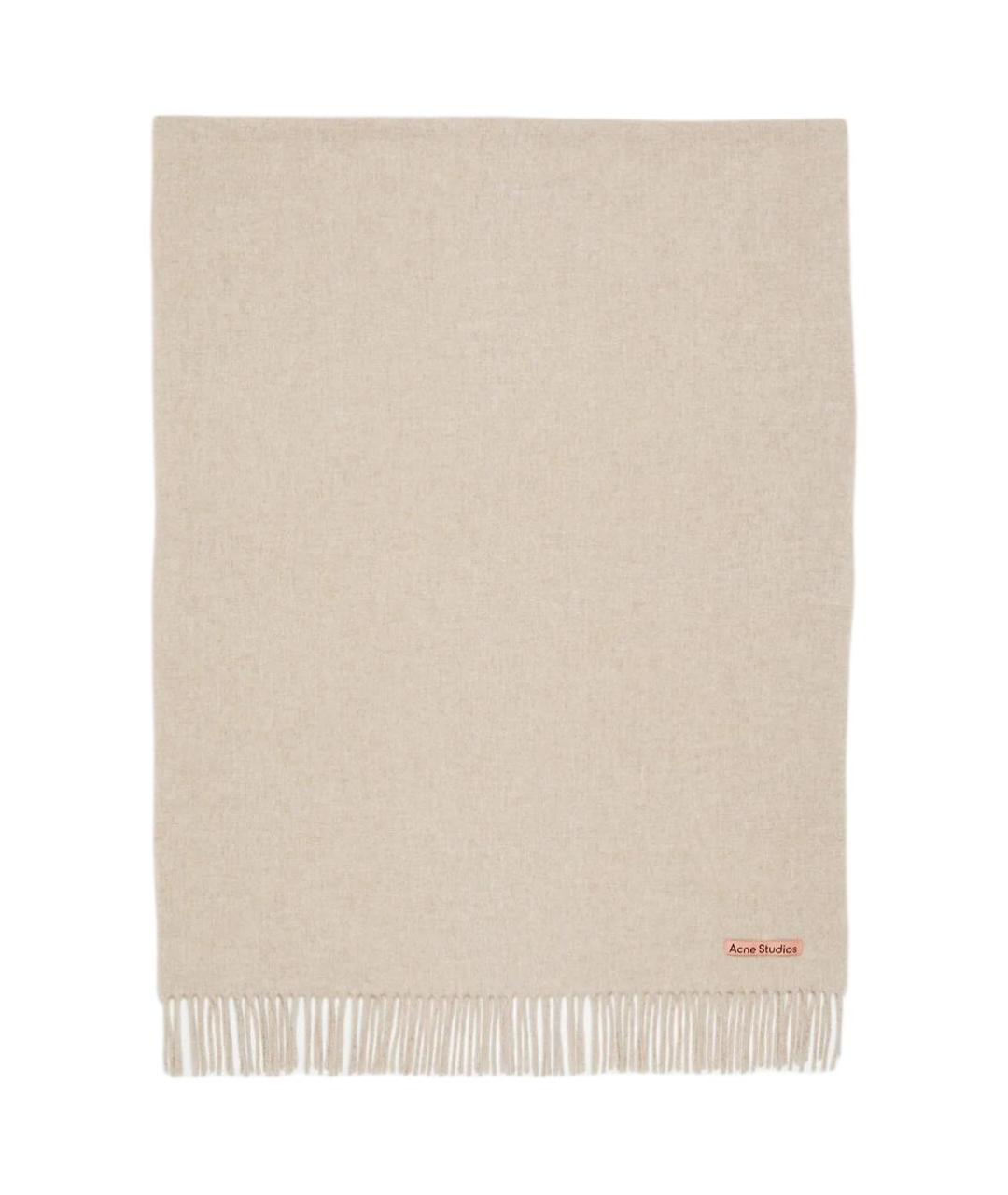 ACNE STUDIOS Бежевый шерстяной шарф, фото 1