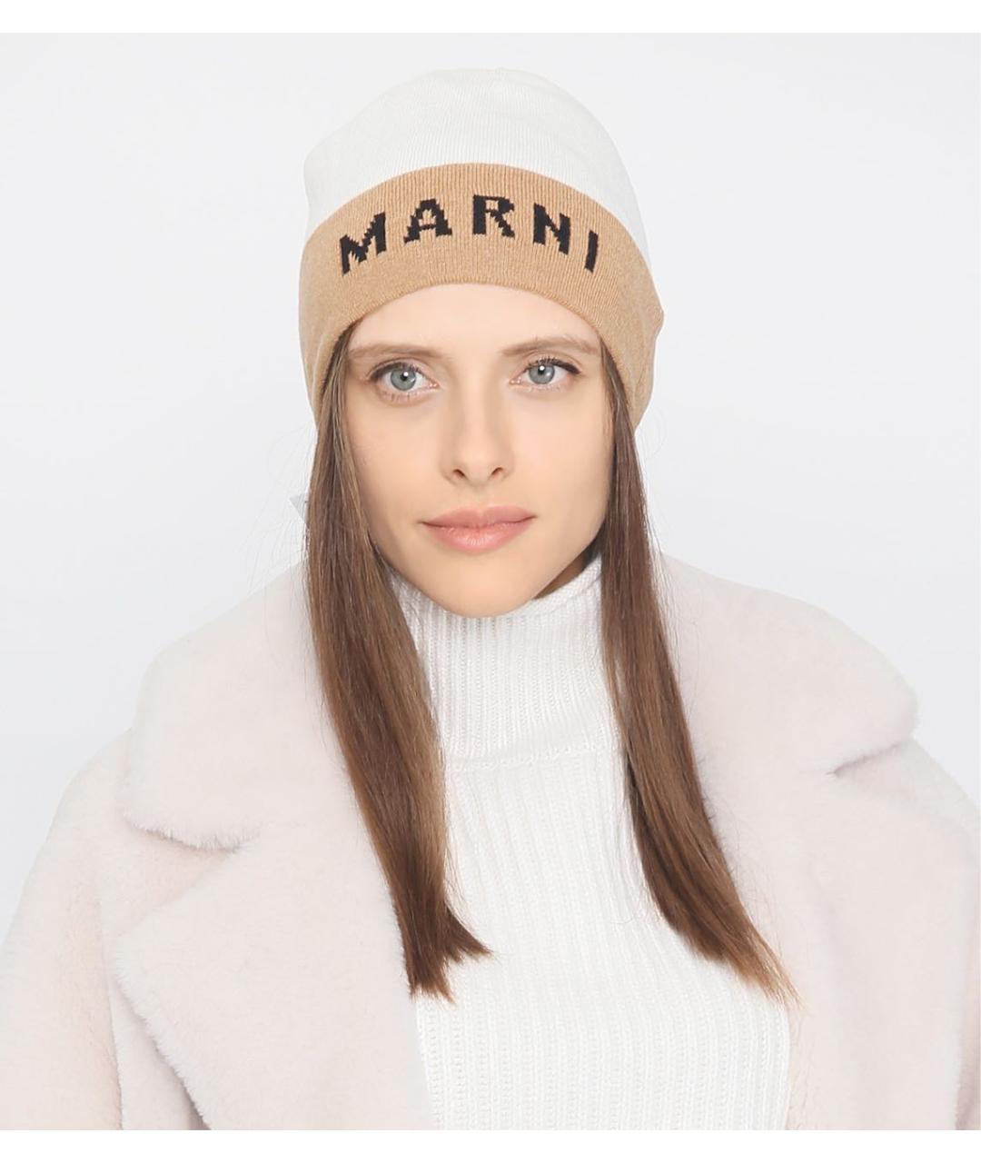 MARNI Белая шерстяная шапка, фото 8