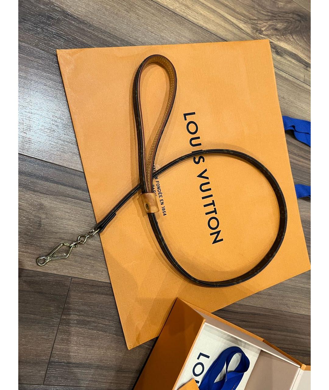 LOUIS VUITTON Коричневый кожаный ремень, фото 9