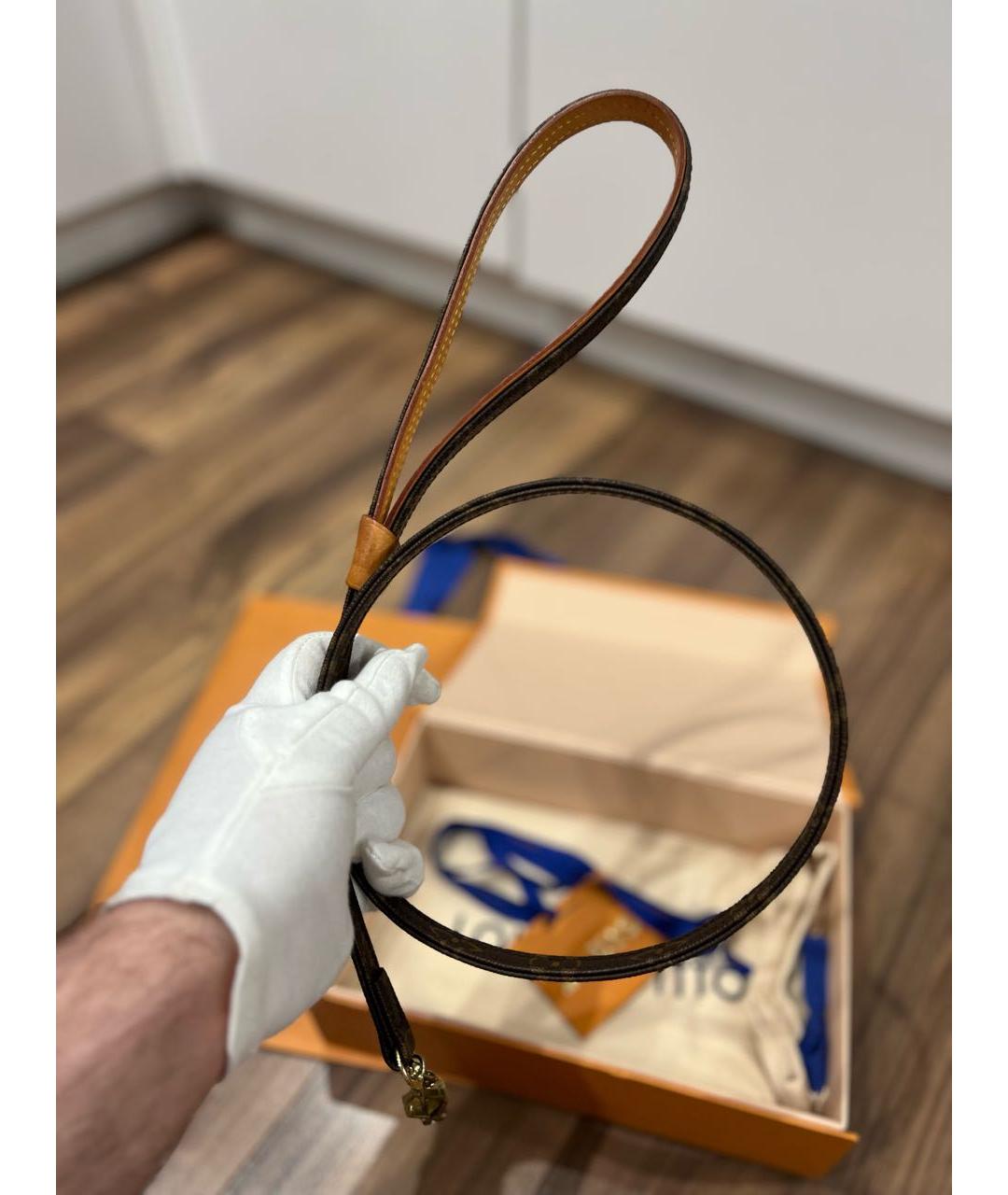 LOUIS VUITTON Коричневый кожаный ремень, фото 8