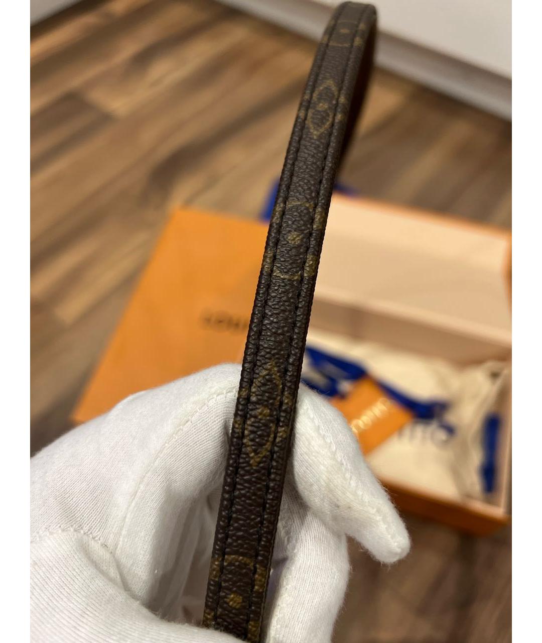 LOUIS VUITTON Коричневый кожаный ремень, фото 7