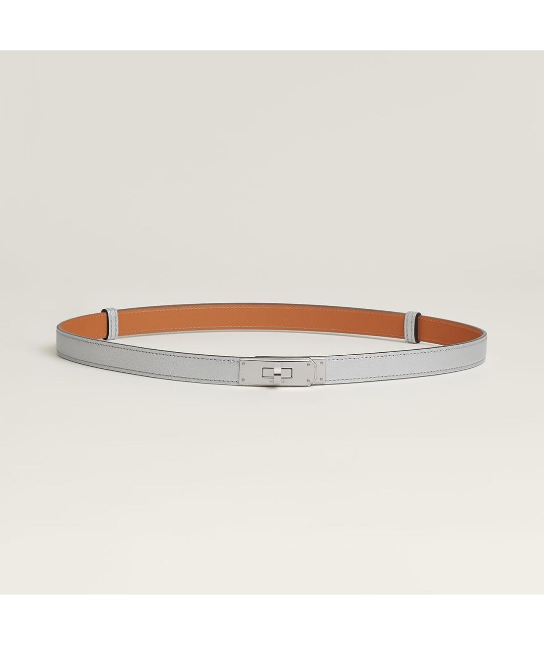 HERMES Серый кожаный ремень, фото 4