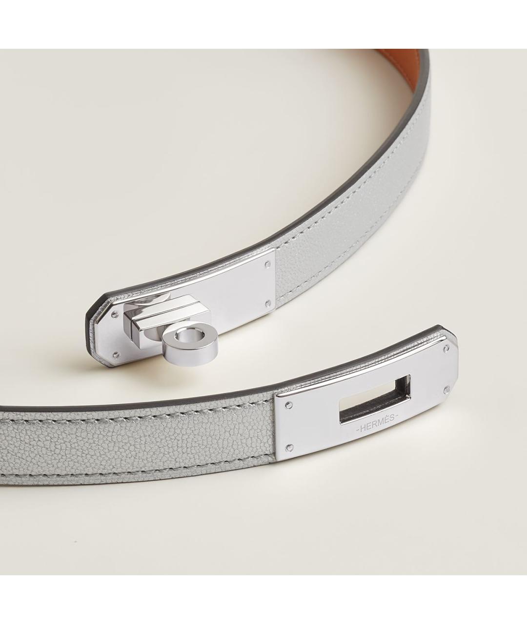 HERMES Серый кожаный ремень, фото 2