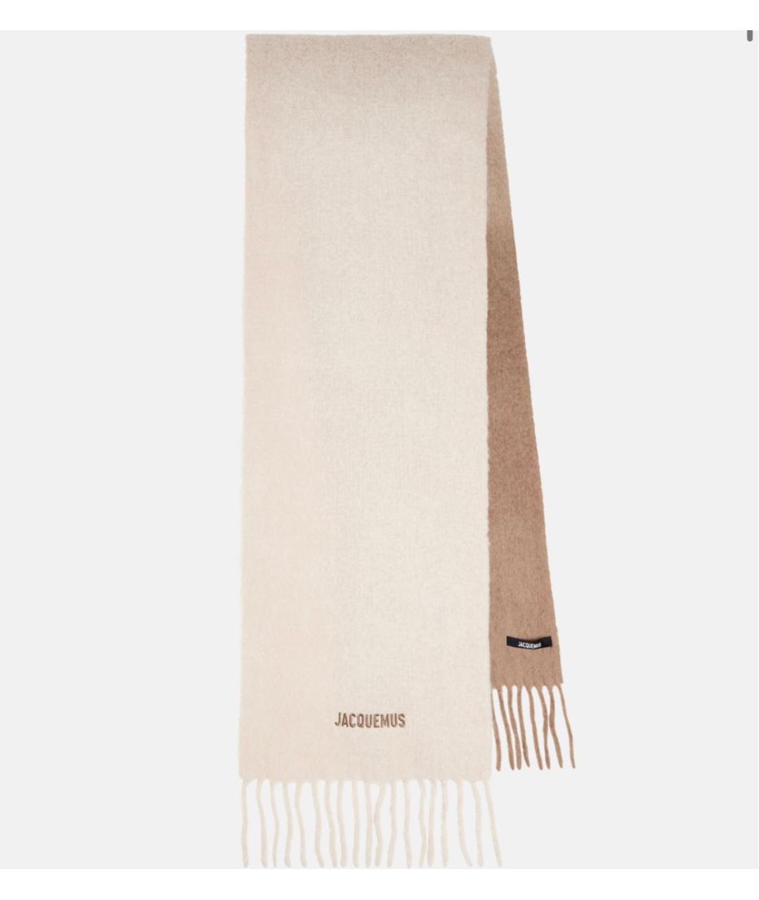 JACQUEMUS Бежевый шерстяной шарф, фото 3
