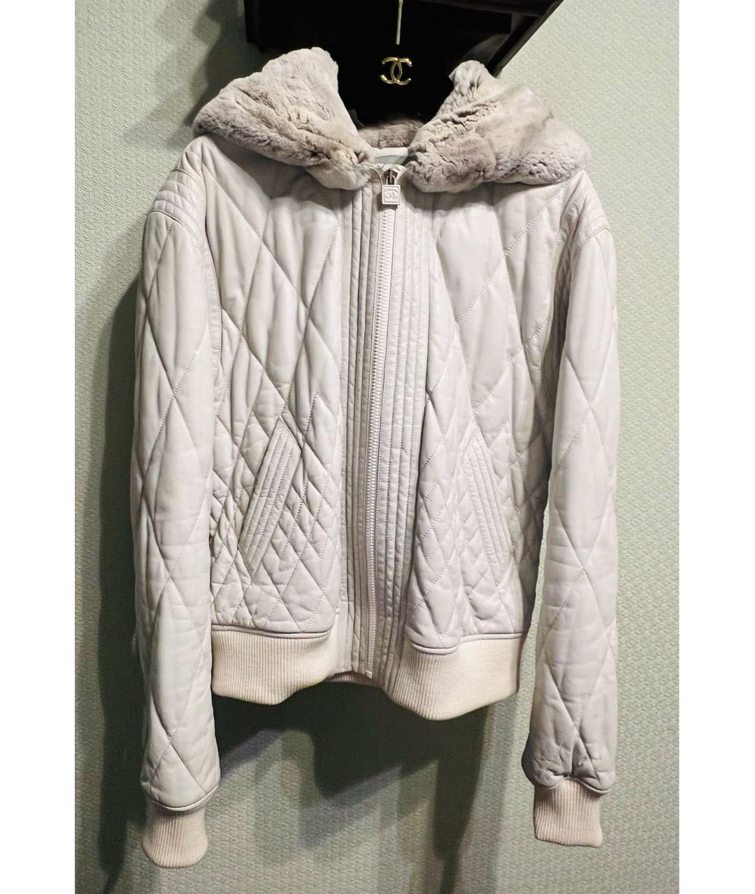 CHANEL Серая кожаная куртка, фото 5