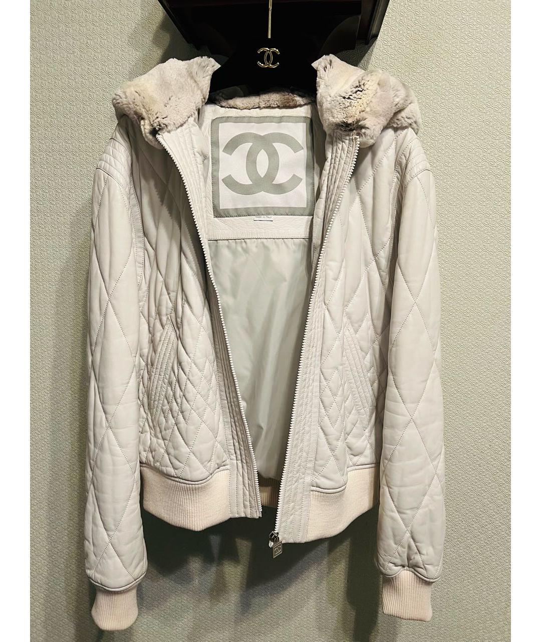 CHANEL Серая кожаная куртка, фото 9