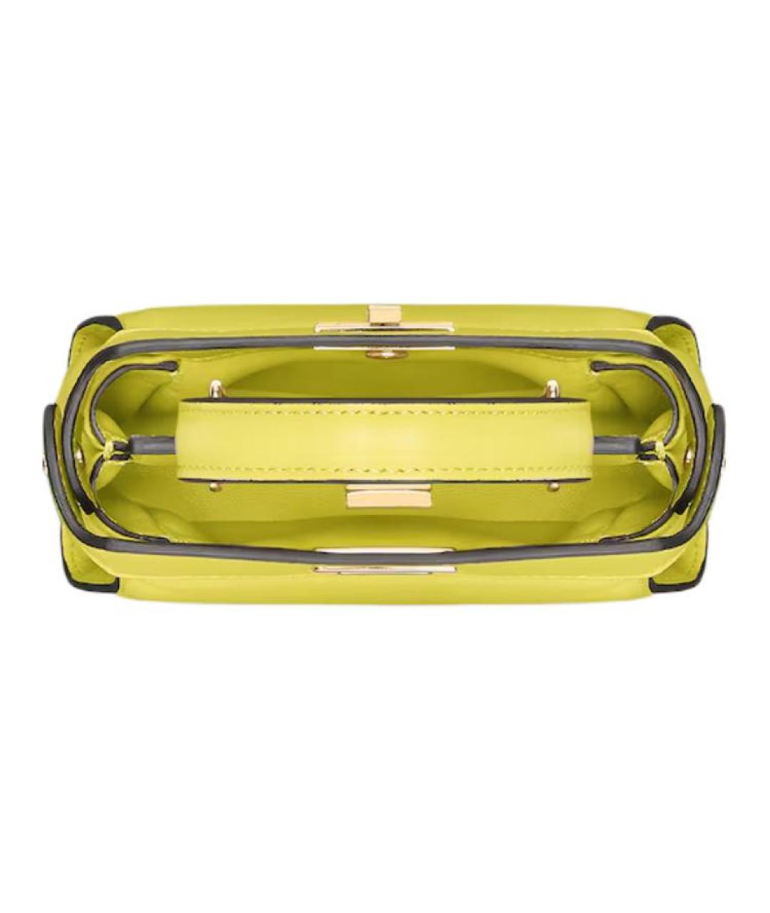 FENDI Желтая кожаная сумка через плечо, фото 3