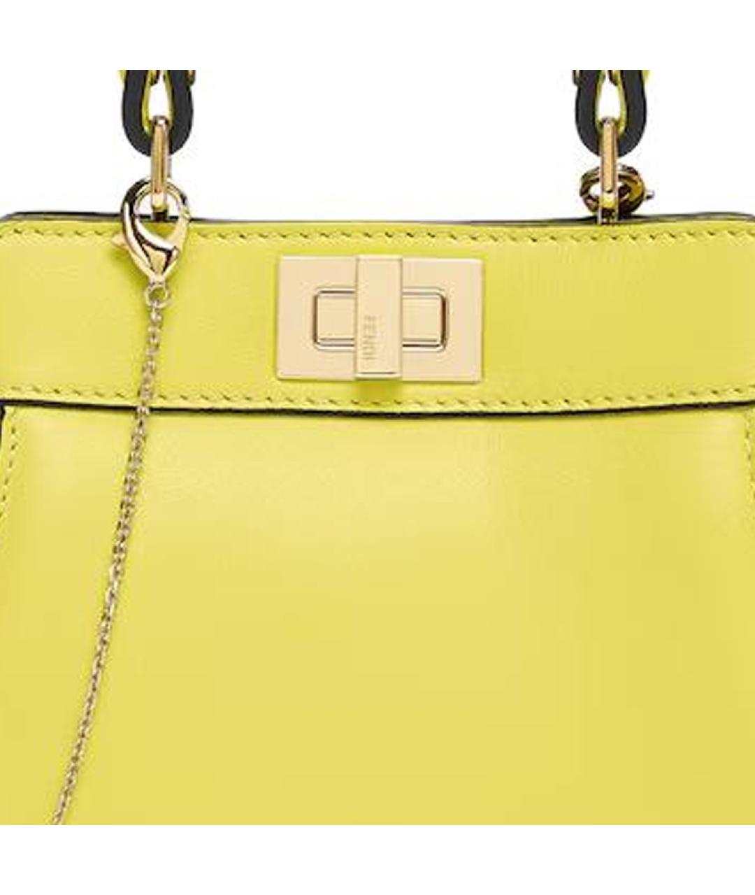 FENDI Желтая кожаная сумка через плечо, фото 5