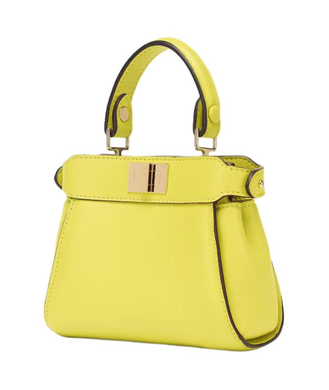 FENDI Желтая кожаная сумка через плечо, фото 2