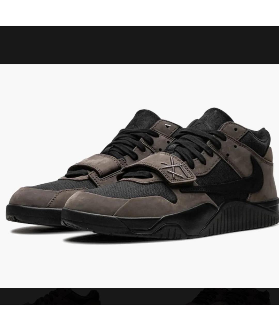 JORDAN Коричневые замшевые низкие кроссовки / кеды, фото 2