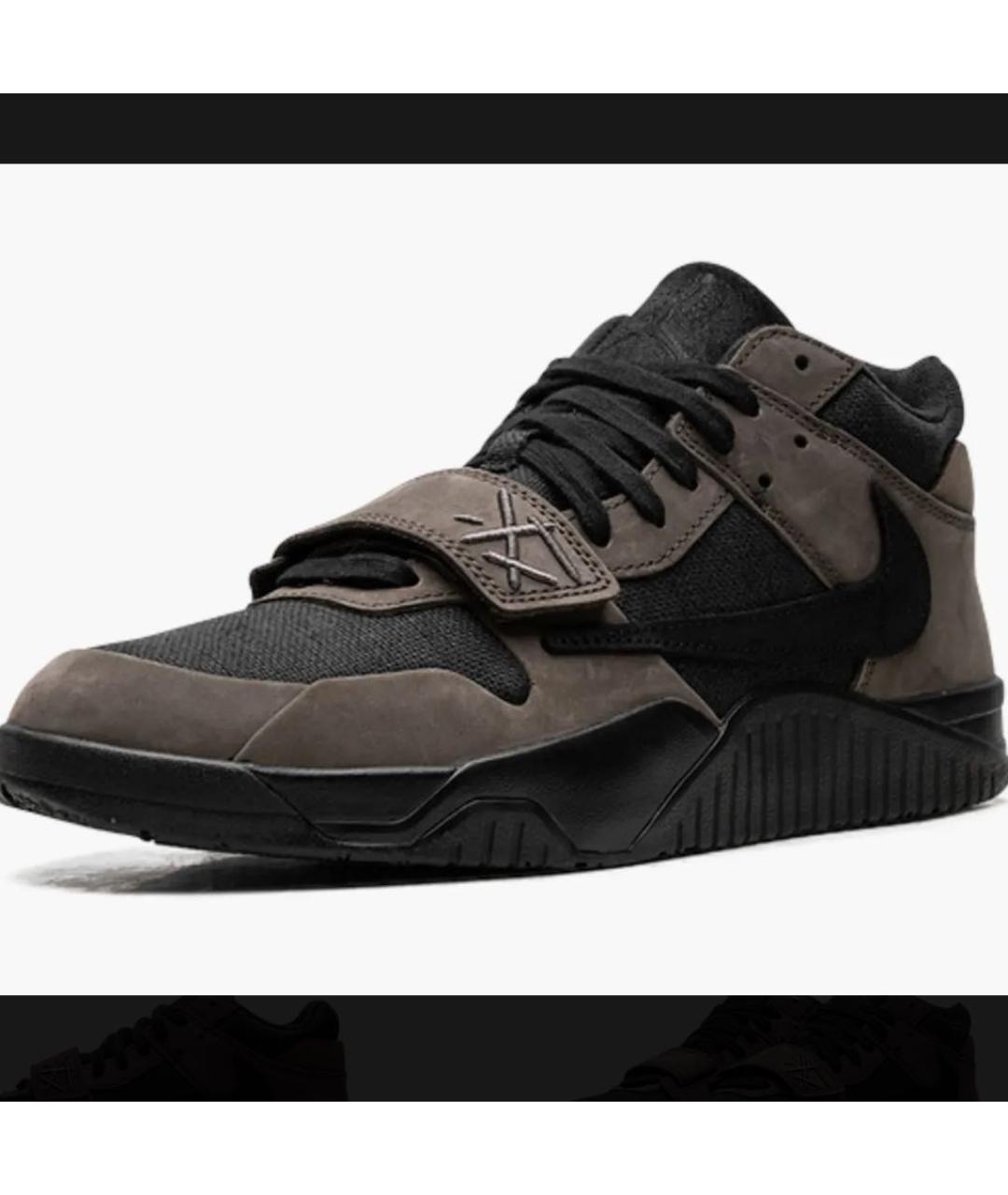 JORDAN Коричневые замшевые низкие кроссовки / кеды, фото 3