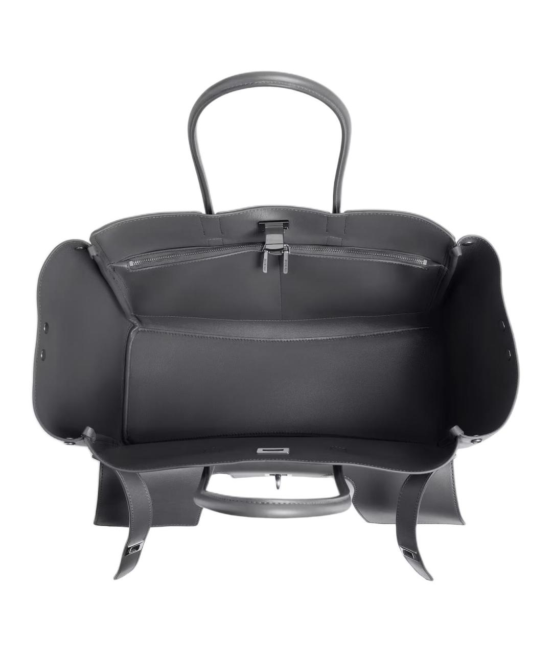 BALENCIAGA Серая кожаная сумка через плечо, фото 4