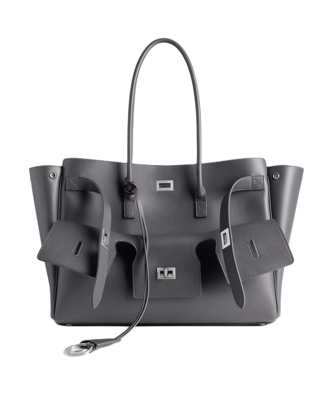 BALENCIAGA Серая кожаная сумка через плечо, фото 1