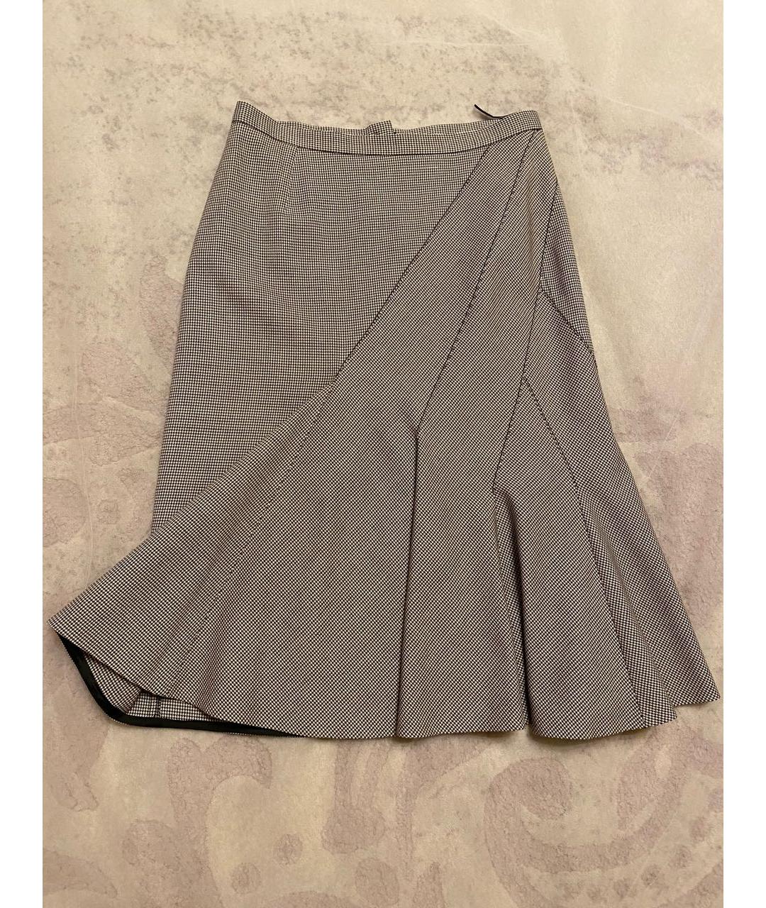 DOLCE&GABBANA Серая шерстяная юбка миди, фото 7