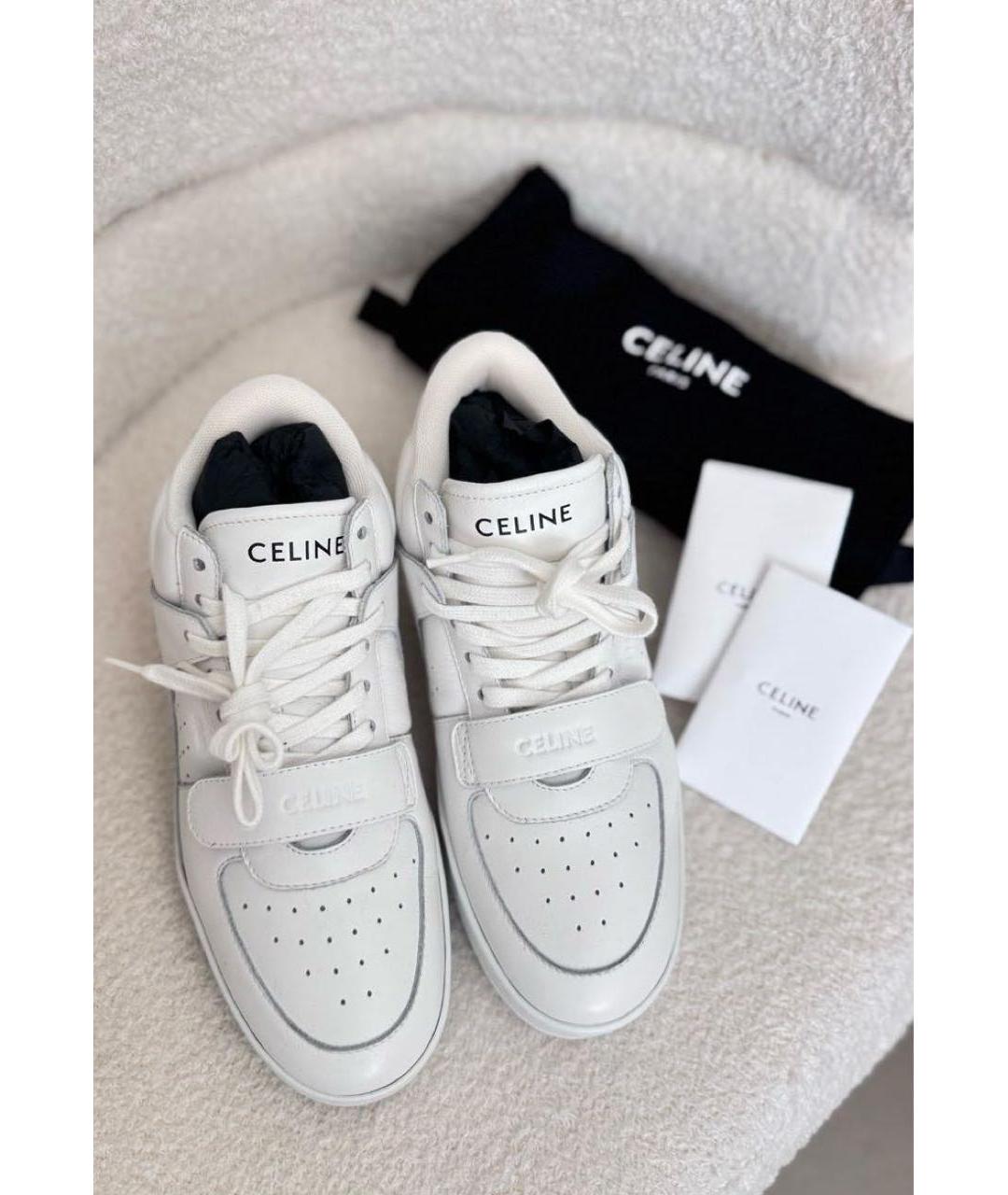 CELINE Белые кожаные кеды, фото 2