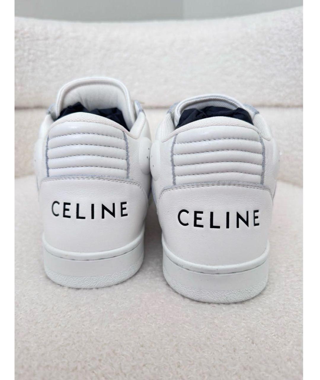CELINE Белые кожаные кеды, фото 3