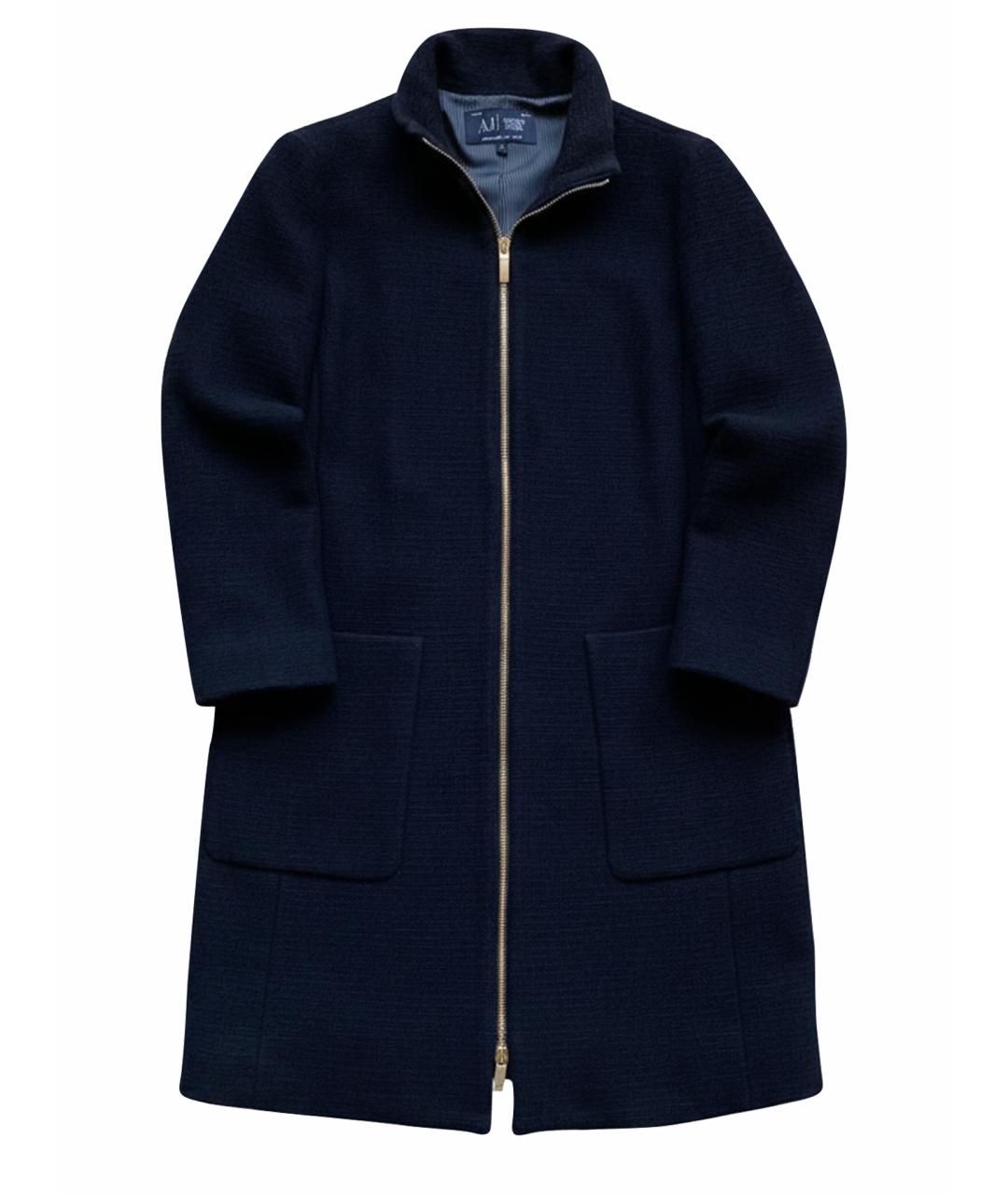 ARMANI JEANS Темно-синее пальто, фото 1