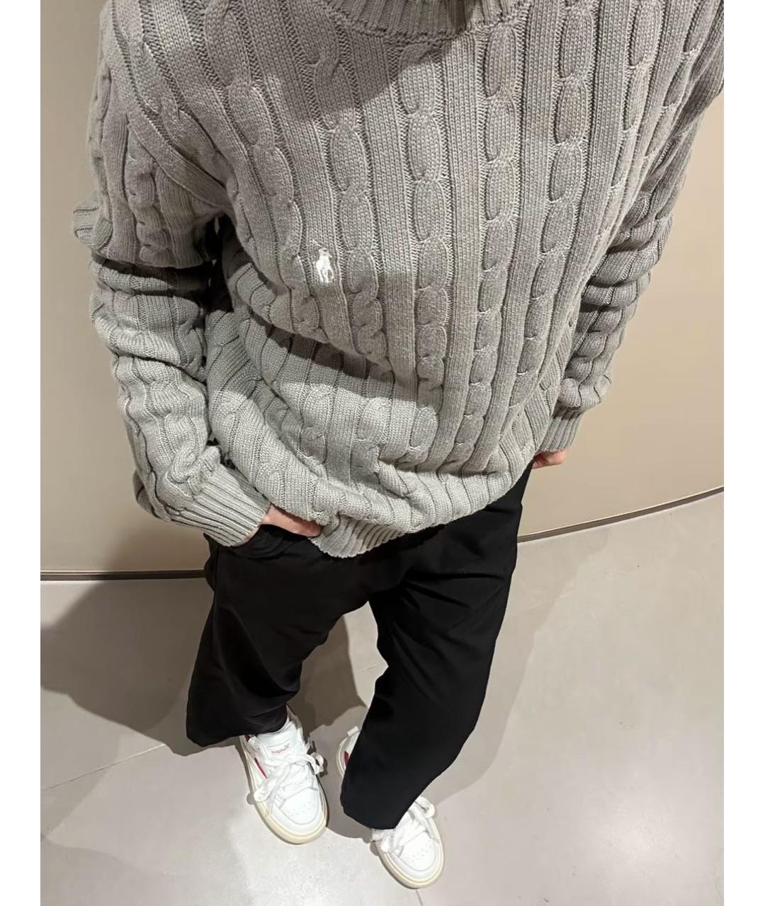 POLO RALPH LAUREN Серый хлопковый джемпер / свитер, фото 8