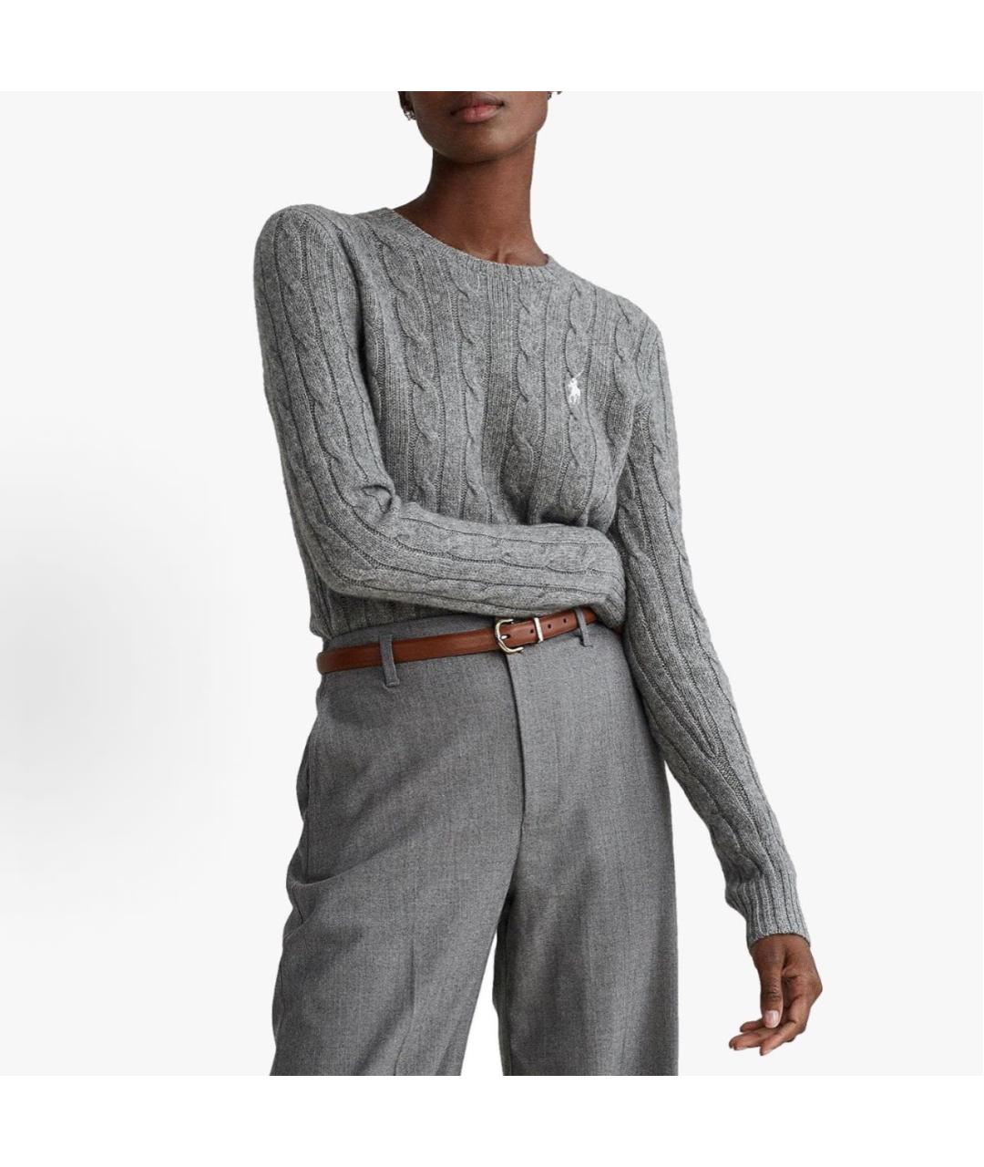 POLO RALPH LAUREN Серый хлопковый джемпер / свитер, фото 4