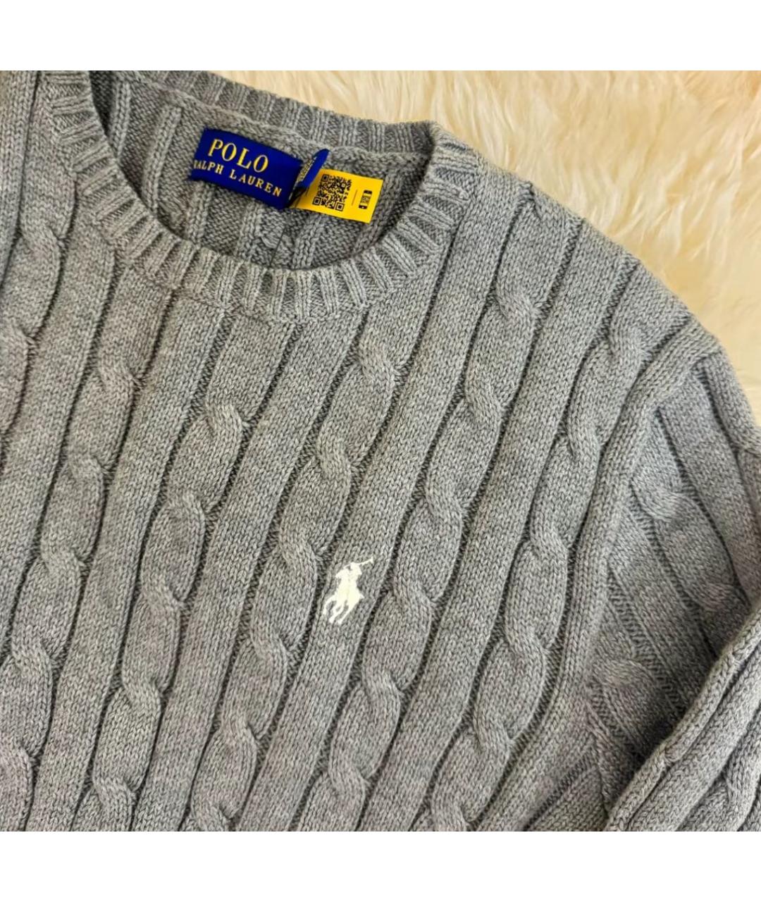 POLO RALPH LAUREN Серый хлопковый джемпер / свитер, фото 6