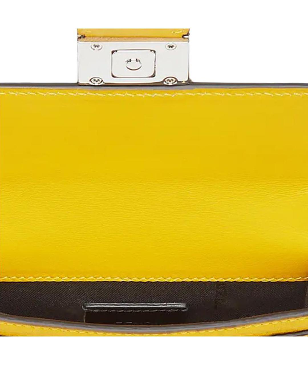 FENDI Желтая кожаная сумка на плечо, фото 4