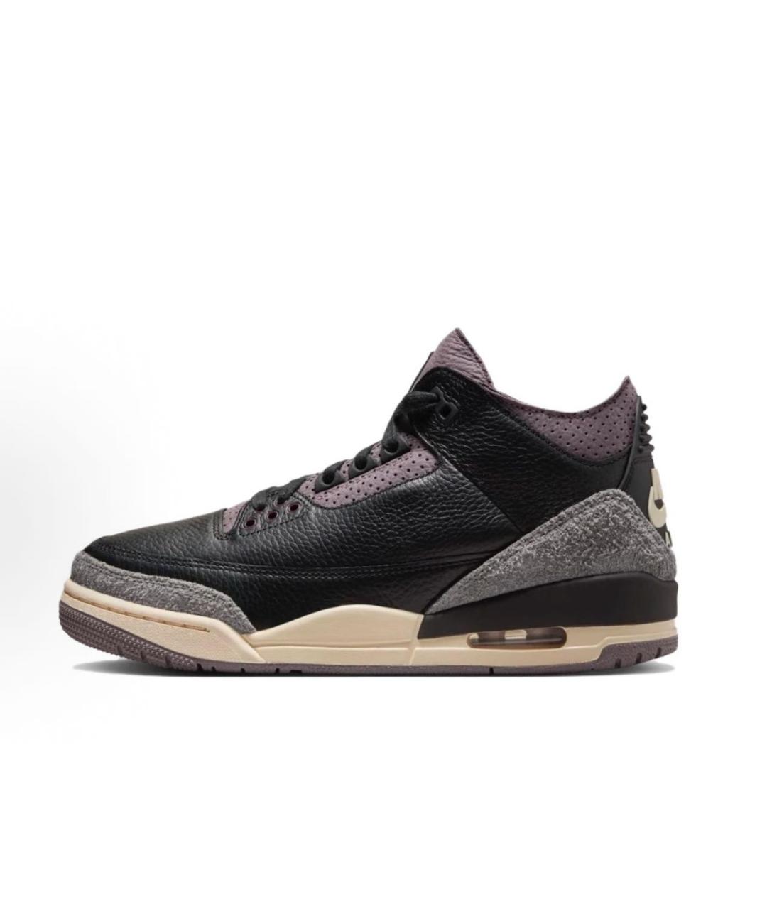 JORDAN Черные кожаные высокие кроссовки / кеды, фото 9