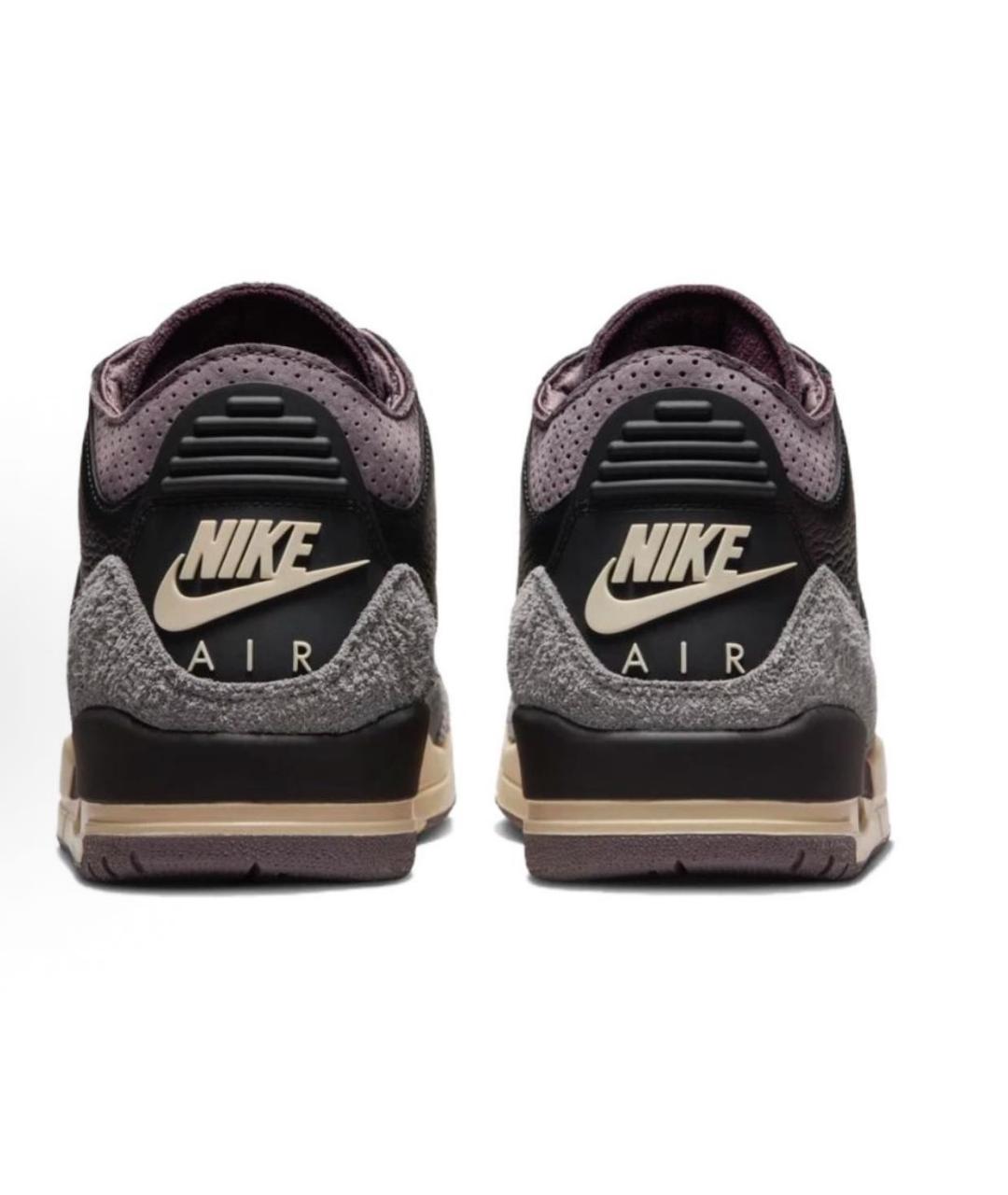 JORDAN Черные кожаные высокие кроссовки / кеды, фото 7