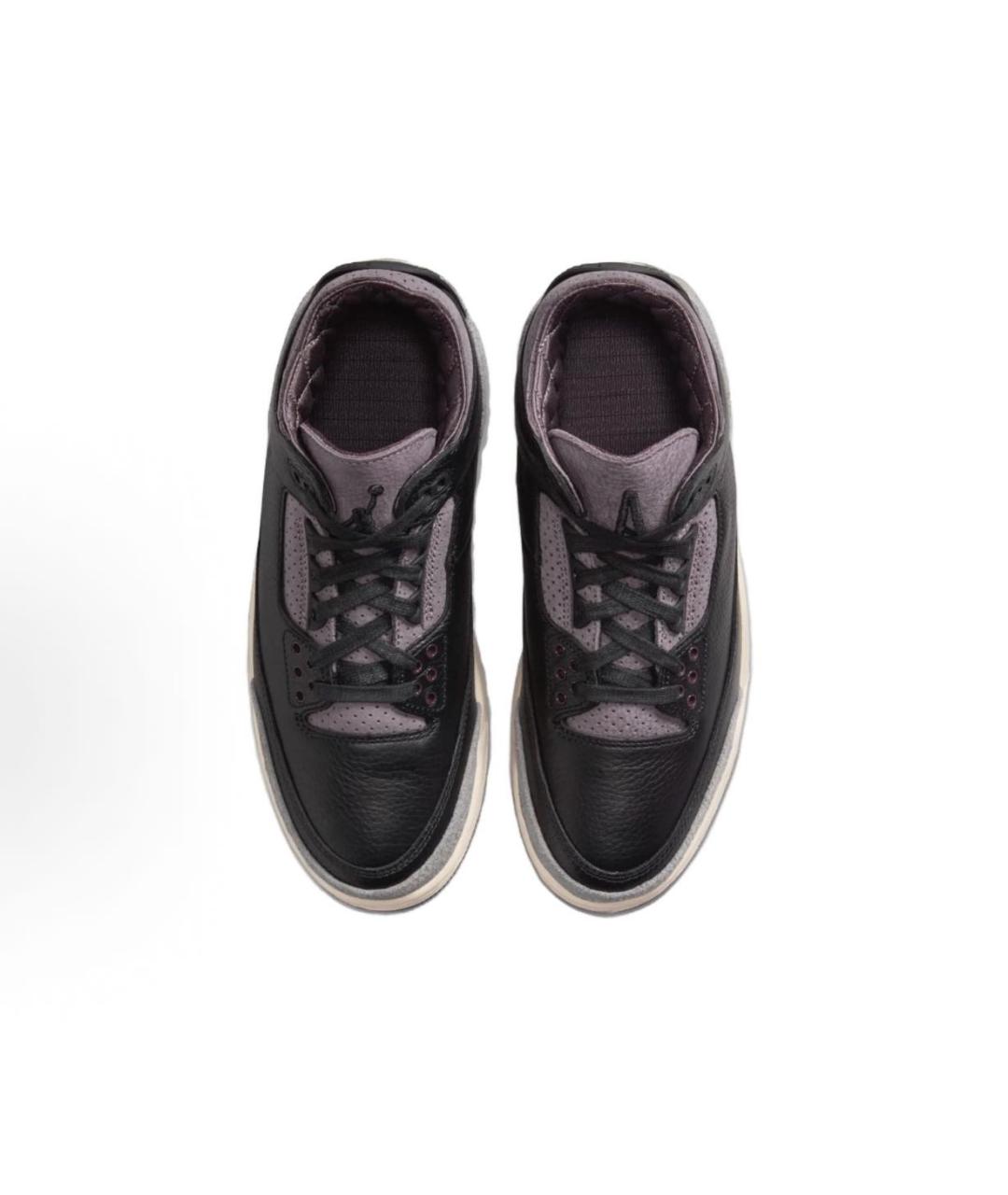 JORDAN Черные кожаные высокие кроссовки / кеды, фото 6