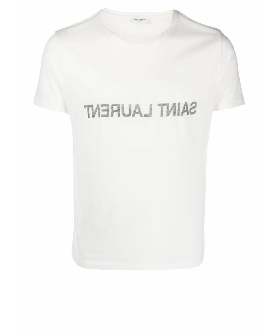 SAINT LAURENT Белая хлопковая футболка, фото 1