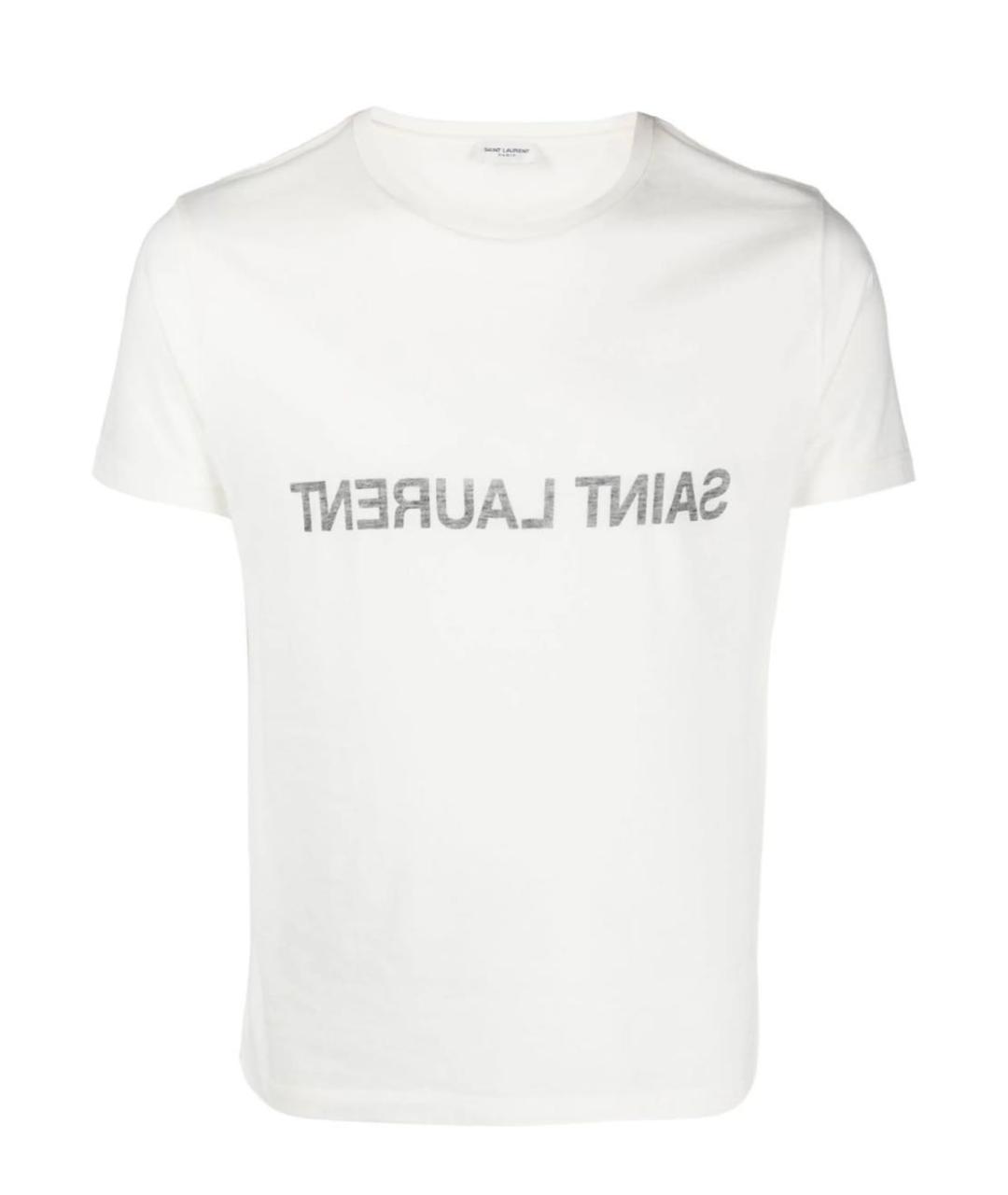 SAINT LAURENT Белая хлопковая футболка, фото 5
