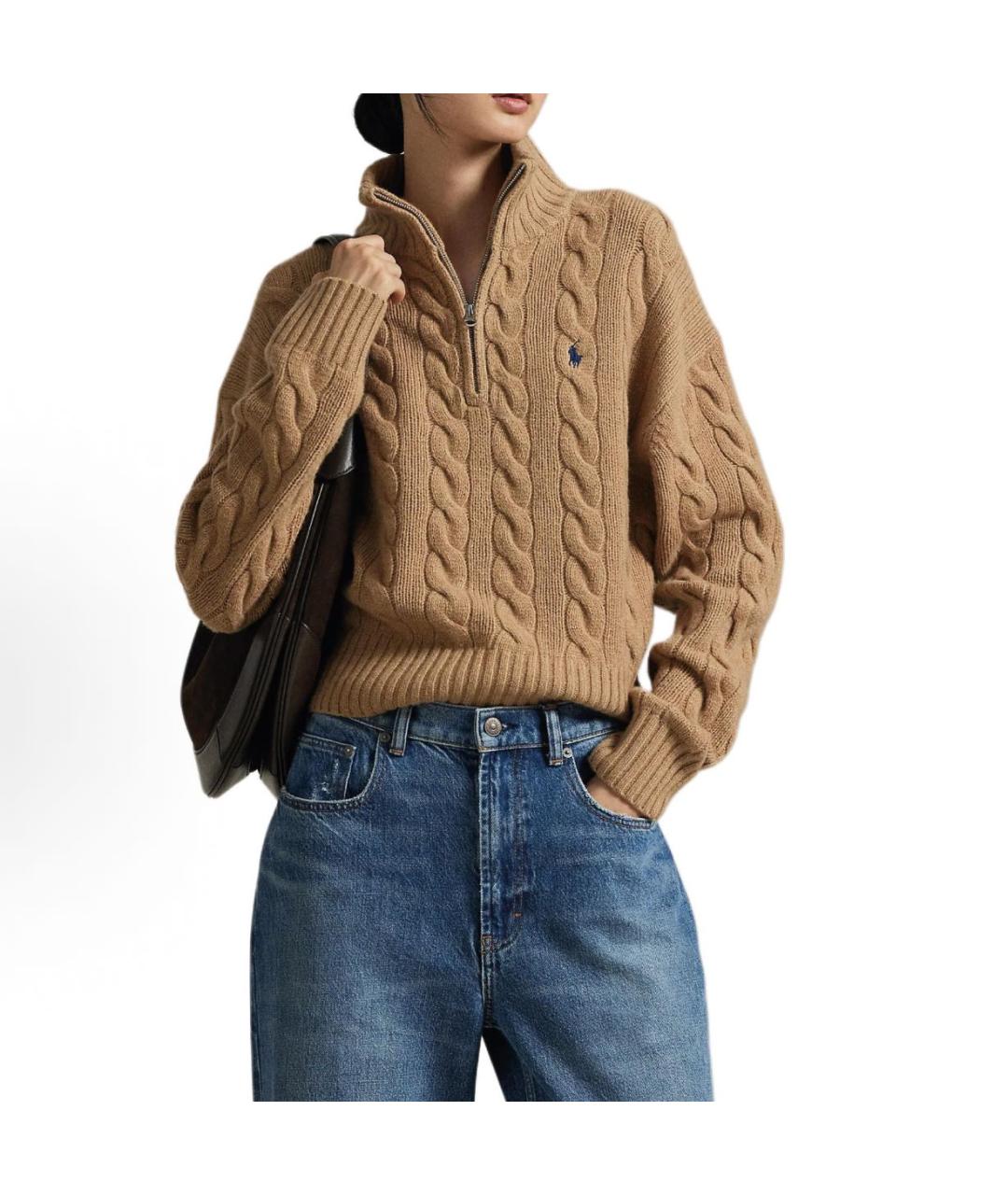 POLO RALPH LAUREN Бежевый шерстяной джемпер / свитер, фото 5