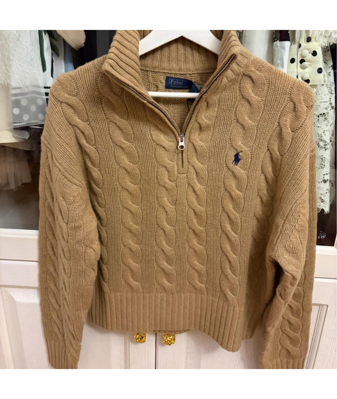 POLO RALPH LAUREN Бежевый шерстяной джемпер / свитер, фото 8