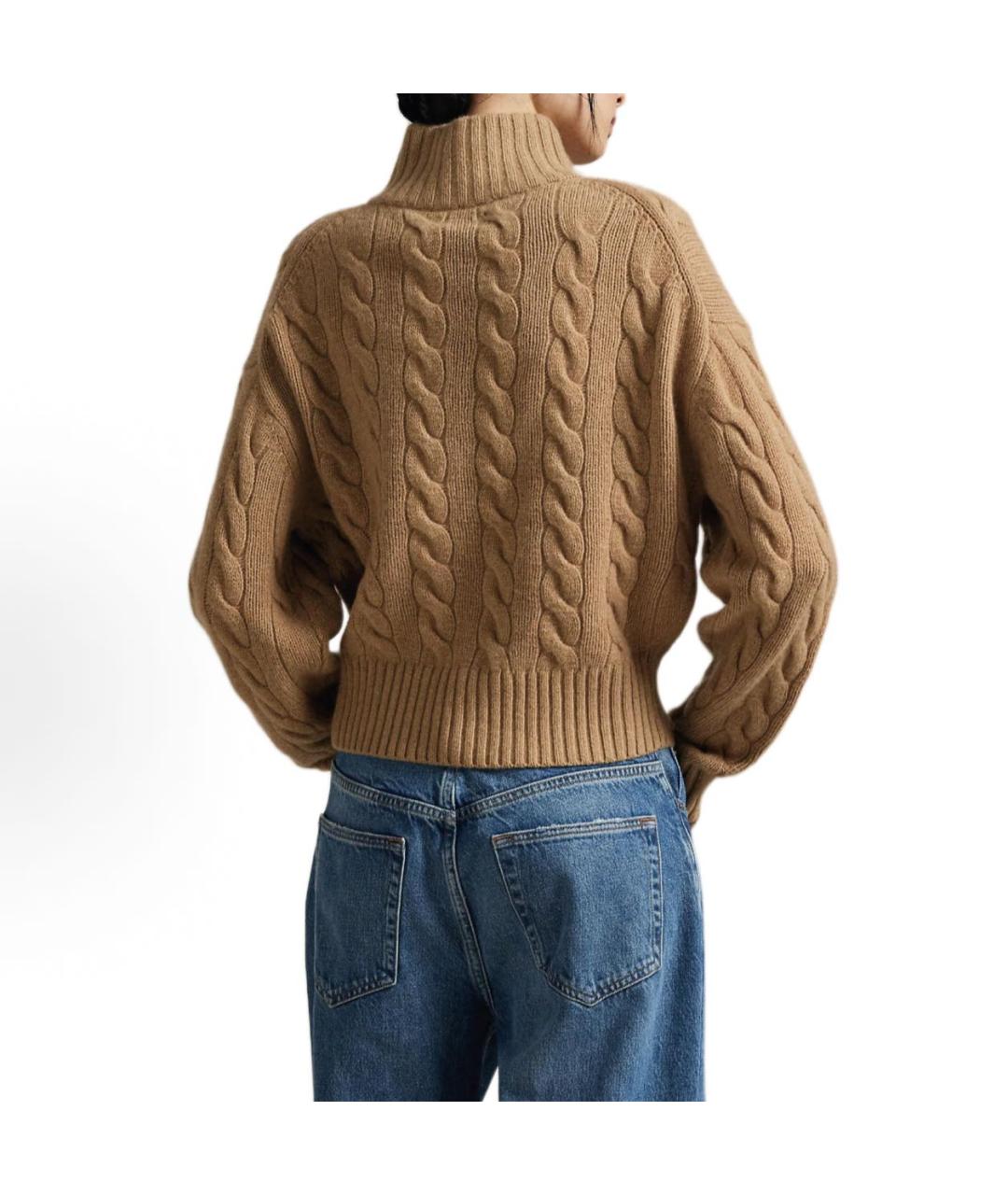 POLO RALPH LAUREN Бежевый шерстяной джемпер / свитер, фото 4