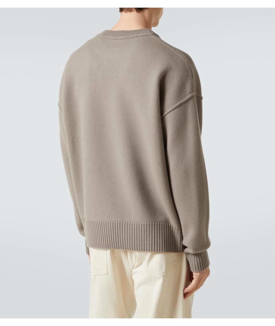 Ami Paris Бежевый шерстяной джемпер / свитер, фото 4