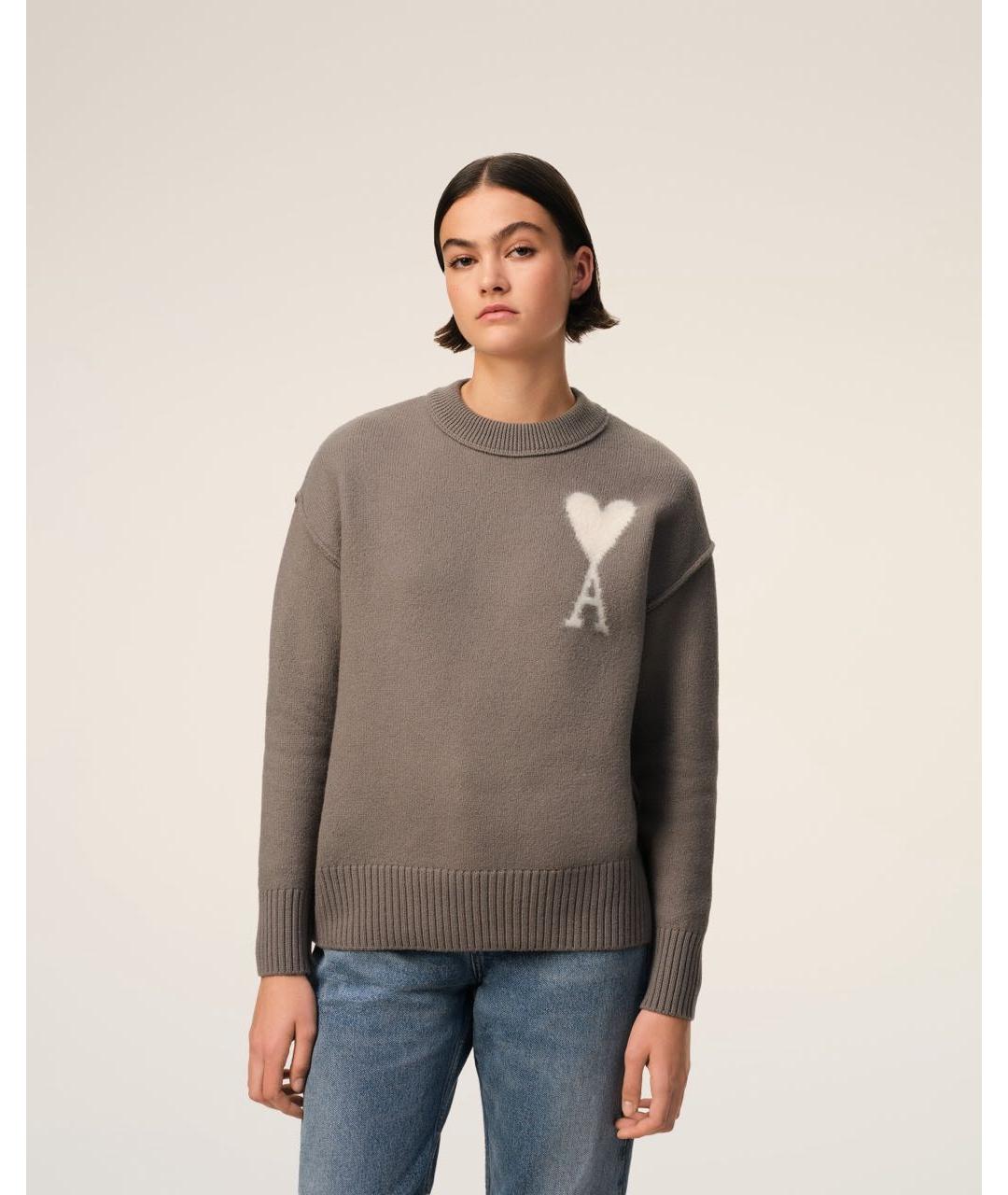 Ami Paris Бежевый шерстяной джемпер / свитер, фото 5