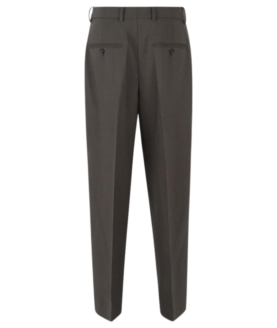 TOTEME Коричневые шерстяные прямые брюки, фото 2