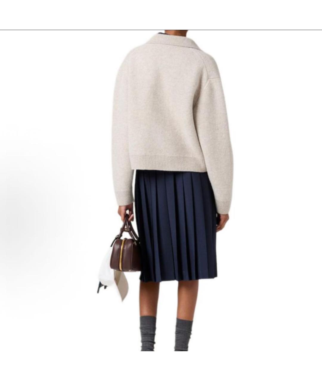 MIU MIU Бежевый шерстяной кардиган, фото 3