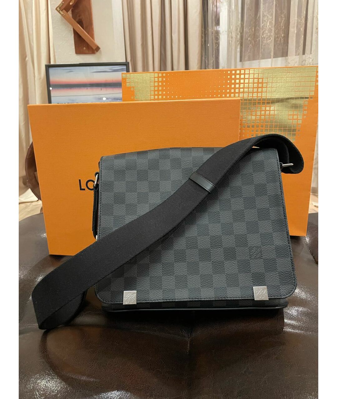 LOUIS VUITTON PRE-OWNED Серая сумка на плечо, фото 3