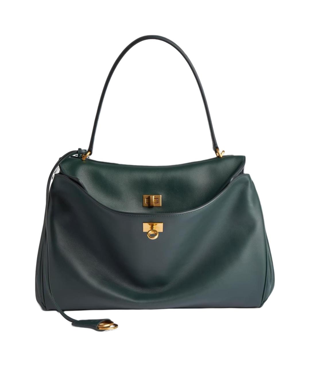 BALENCIAGA Зеленая кожаная сумка через плечо, фото 1