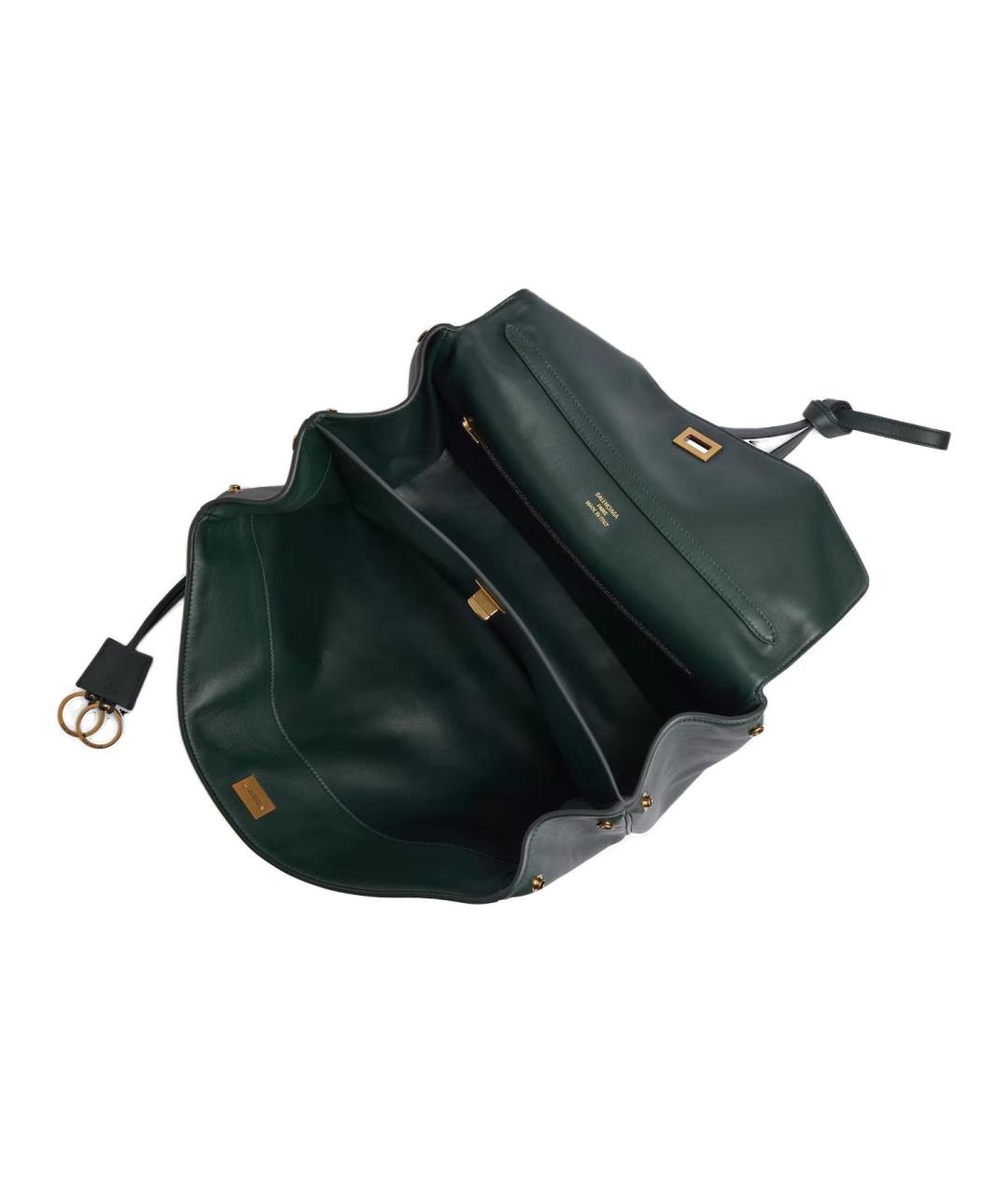 BALENCIAGA Зеленая кожаная сумка через плечо, фото 4