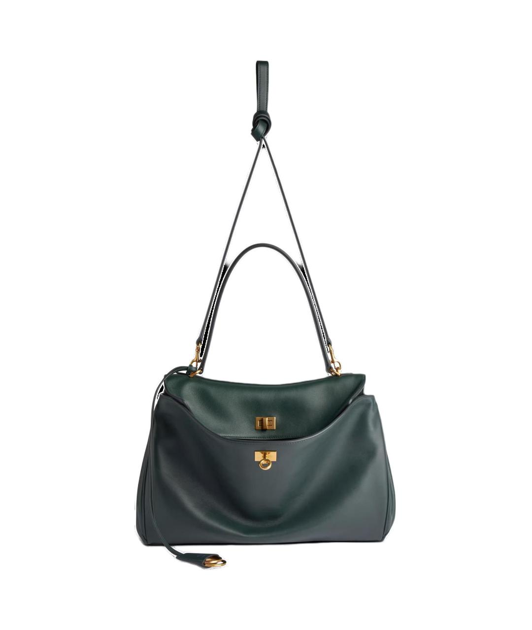 BALENCIAGA Зеленая кожаная сумка через плечо, фото 5